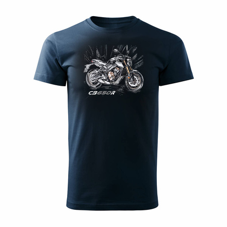Honda CB650R CB 650 R pánské námořnicky modré tričko REGULAR na motorku