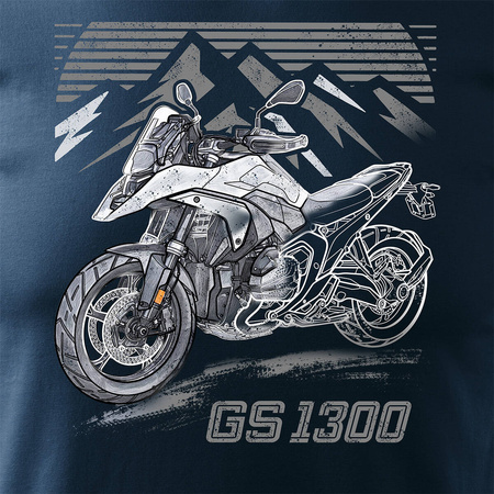 Tričko s motorkou BMW GS R 1300 sběratelská motorka pánské tmavě modré REGULAR