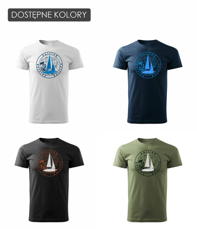 Pánské námořnické tričko REGULAR s plachetnicí v tmavě modré barvě