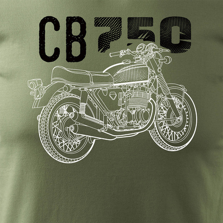 Honda CB 750 khaki pánské tričko REGULAR na motorku