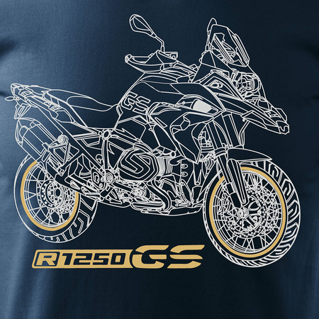Tričko s motorkou BMW GS 1250 ADVENTURE pánské tmavě modré REGULAR