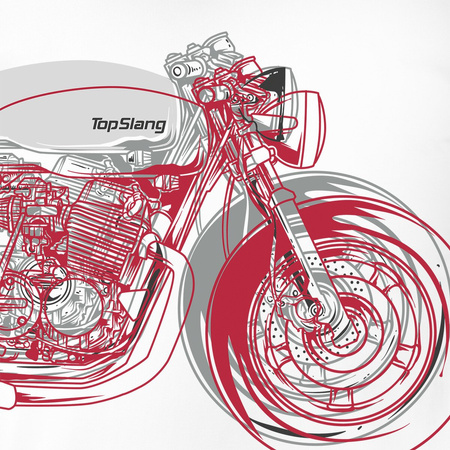 Cafe Racer pánské tričko s motorkou bílá REGULAR