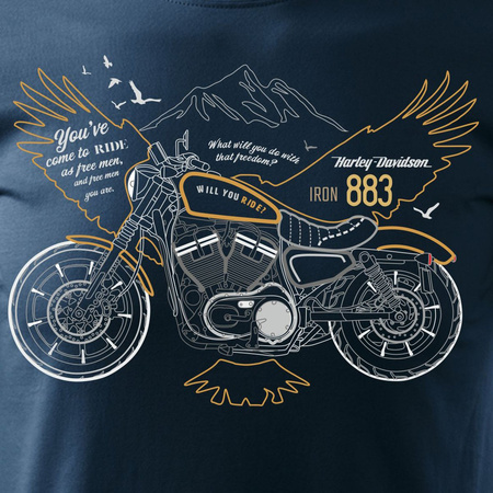 Harley Iron 883 pánské námořnicky modré tričko REGULAR motorka motorka
