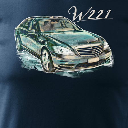 Pánské sběratelské tričko Mercedes S W221 tmavě modré REGULAR