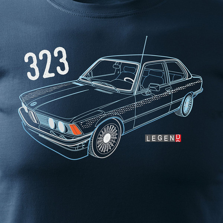 BMW 323 žraločí auto Tričko pánské tmavě modré REGULAR