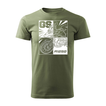 BMW GS 1250 ADVENTURE pánské khaki tričko REGULAR motorka motorka