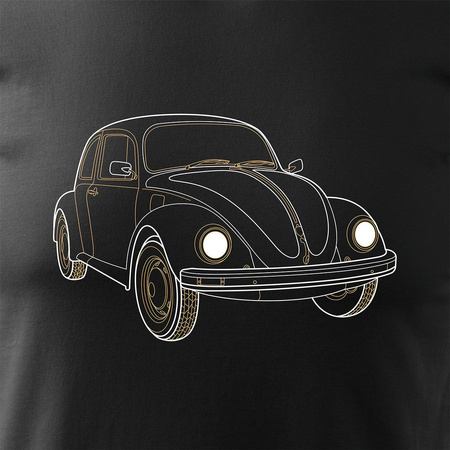 VW Beetle hrbáč auto tričko pánské černé REGULAR