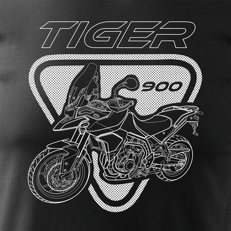 Triumph Tiger 900 pánské tričko na motorku černé REGULAR