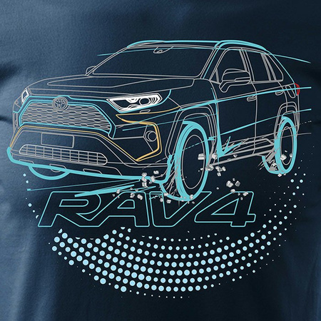 Toyota Rav4 pánské tmavě modré tričko REGULAR s motivem auta