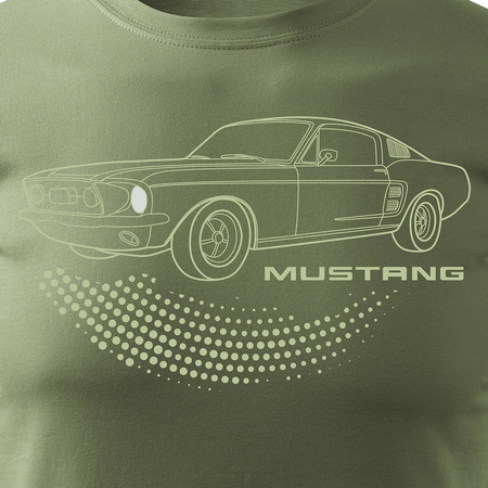 Ford Mustang automobilové tričko Ford Mustang pánské khaki REGULAR