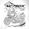 Honda NC 750 X NC750X pánské tričko na motorku bílé REGULAR