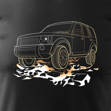 Pánské tričko Land Rover Land Rover car černé REGULAR