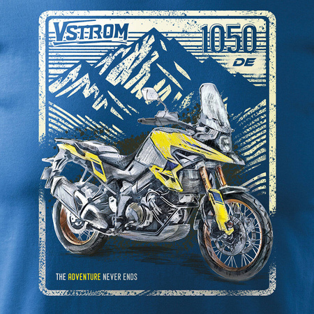 Suzuki V-strom Vstrom 1050 DE pánské modré tričko na motorku REGULAR