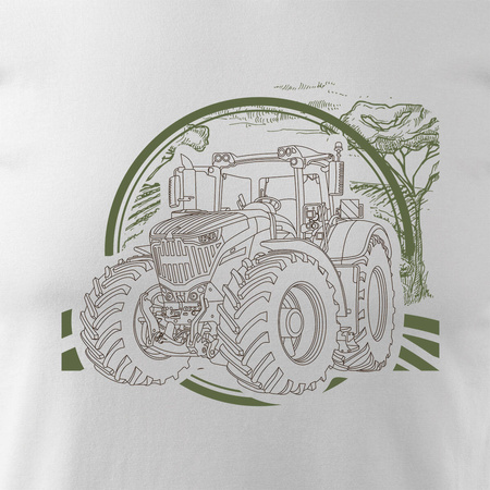 Tričko Fendt s traktorem pro farmáře pánské bílé REGULAR