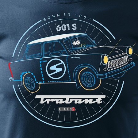 Pánské tričko Trabant car T-shirt navy blue REGULAR