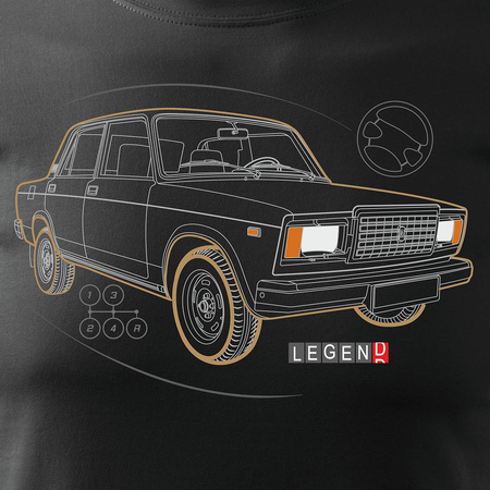Tričko s nápisem Lada Lada auto PRL legend 2107 pánské černé REGULAR
