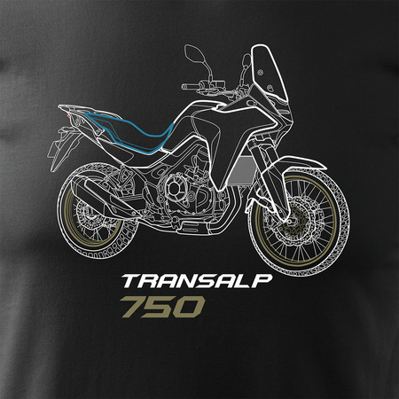 Honda Transalp 750 pánské tričko na motorku černé