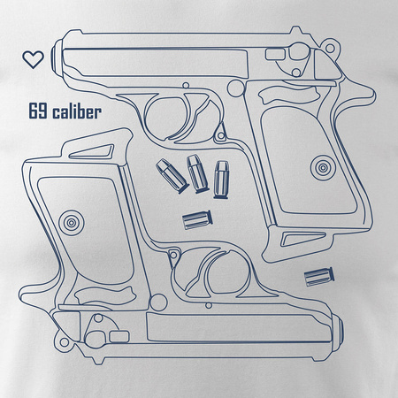 Pánské tričko s revolverem bílá REGULAR