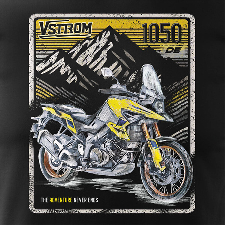 Suzuki V-strom Vstrom 1050 DE pánské tričko na motorku černé REGULAR