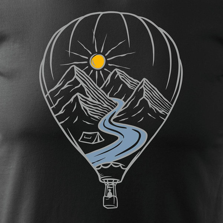 Pánské tričko pro horskou turistiku s balónky černé REGULAR