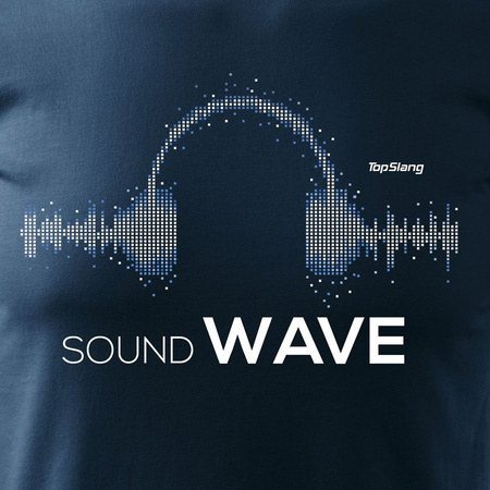 Výprodej - tričko se sluchátky sluchátka pro DJ trance music house pánské námořnická modrá REGULAR