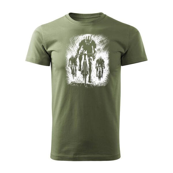 Tričko s cyklistou cyklisté cyklisté pro cyklisty cyklista s cyklista cyklista pánské khaki REGULAR