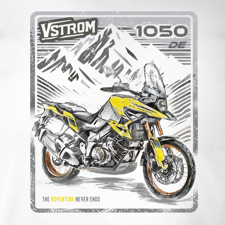Suzuki V-strom Vstrom 1050 DE pánské tričko na motorku bílé REGULAR