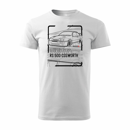 Ford Sierra RS 500 cosworth pánské automobilové tričko bílé