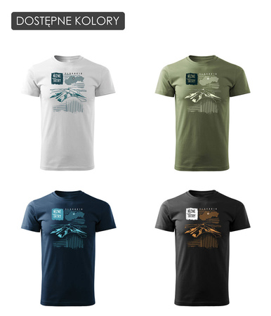 Tričko s horami turistika Tatry Nízké Tatry Chopok trekking pánské tmavě modré REGULAR