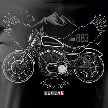 Harley Iron 883 pánské tričko na motorce černé REGULAR