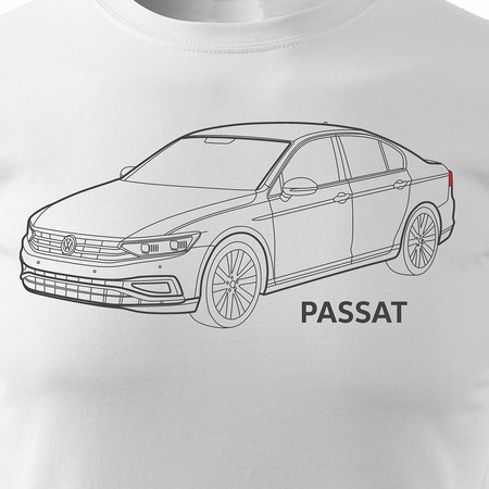 VW Passat pánské tričko s motivem auta bílé REGULAR