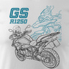 BMW GS 1250 ADVENTURE pánské tričko na motorku bílá REGULAR