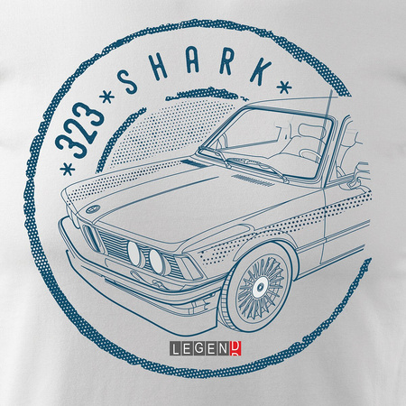 BMW 323 žralok auto tričko pánské bílé REGULAR