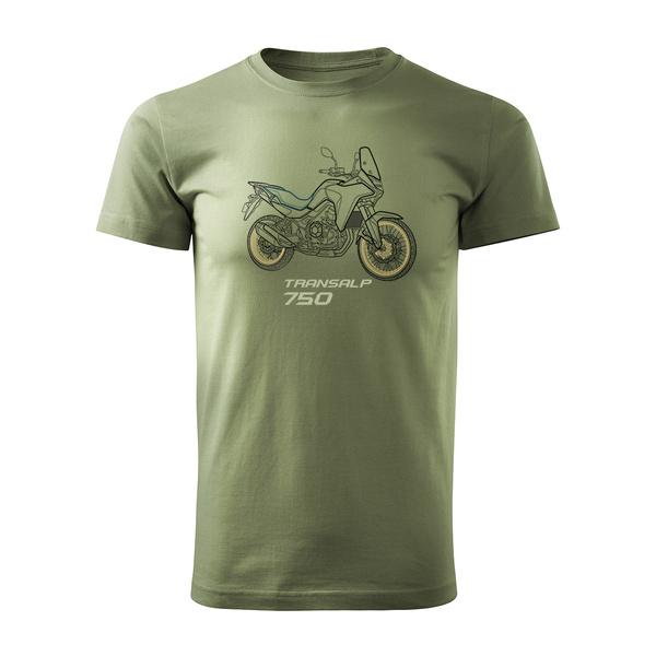 Honda Transalp 750 khaki pánské tričko na motorku motorka
