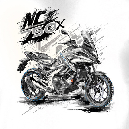 Honda NC 750 X NC750X pánské tričko na motorku bílé REGULAR