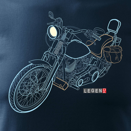 Harley Chopper pánské námořnicky modré tričko s motorkou REGULAR