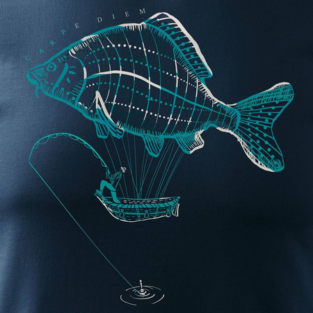 Výprodej - Pánské rybářské tričko na lov kaprů tmavě modré REGULAR