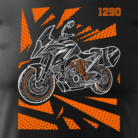 KTM 1290 Super Duke GT pánské tričko na motorku černé REGULAR