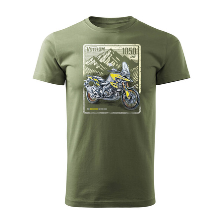 Suzuki V-strom Vstrom 1050 DE pánské khaki tričko na motorku REGULAR