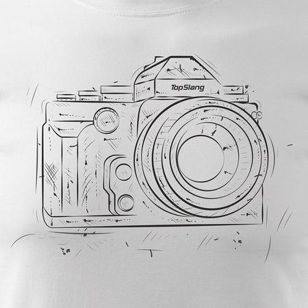 Pánské tričko s fotoaparátem bílé REGULAR