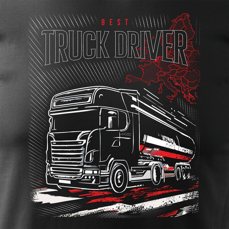 Tričko s náklaďákem Scania silo dárek pro řidiče kamionu TIR pánské černé REGULAR