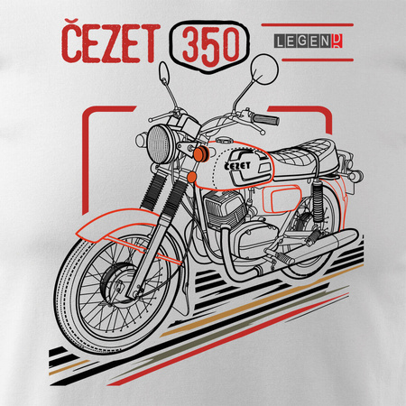 Cezet Cezeta 350 pánské tričko na motorku bílé REGULAR