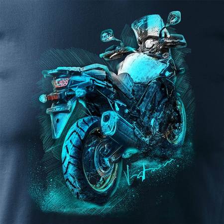 Suzuki V-strom Vstrom DL 650 XT pánské tmavě modré tričko na motorku REGULAR