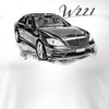 Pánské sběratelské tričko Mercedes S W221 bílé REGULAR