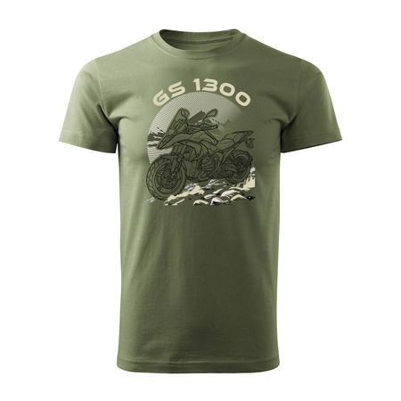 BMW GS R 1300 khaki pánské tričko REGULAR motorka motorka