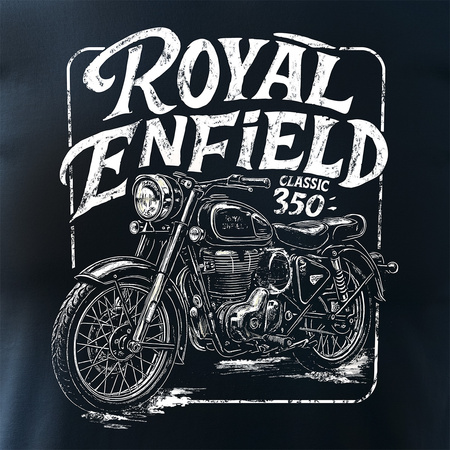 Royal Enfield Classic 350 Legend pánské tmavě modré tričko s motivem motorky