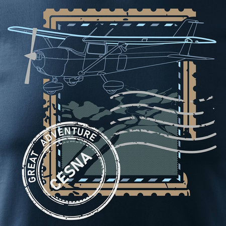 Pánské tričko Cesna 172 avionette pilot letadla námořnická modrá REGULAR