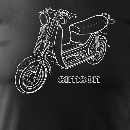Simson scooter SR50 pánské tričko na motorku černé REGULAR