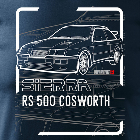 Ford Sierra RS 500 cosworth auto tričko pánské tmavě modré