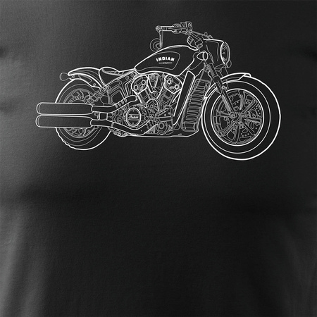 Indian Scout Bobber pánské tričko na motorku černé REGULAR